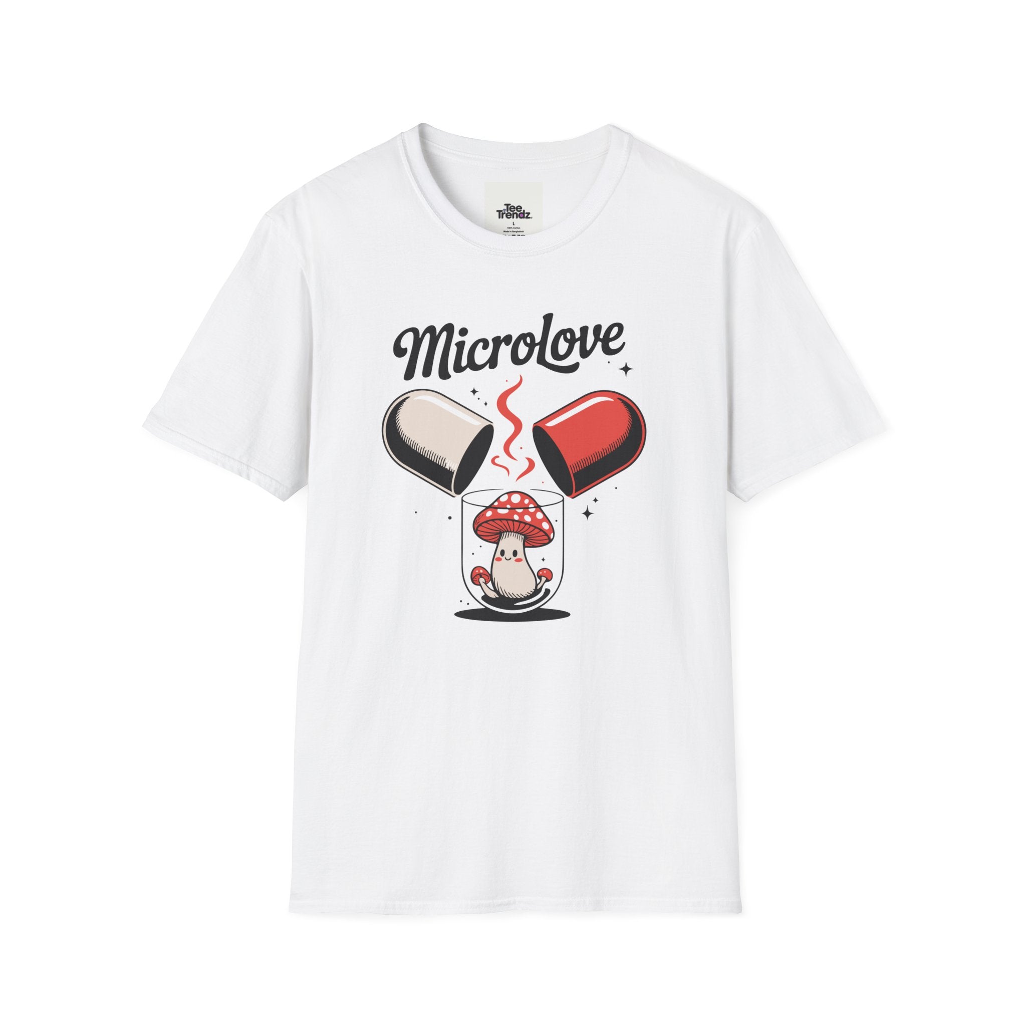 T-Shirt — "Microlove" Cute Mushroom Capsule Graphic Tee