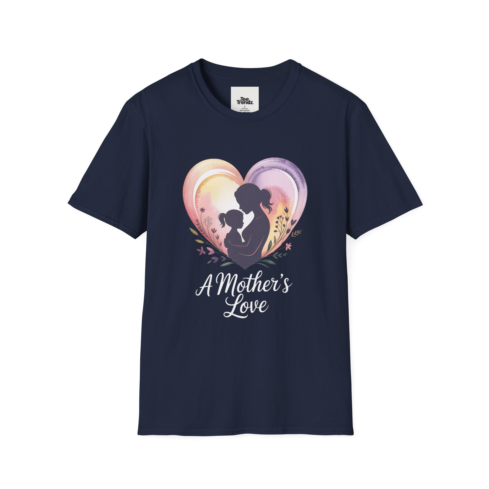 Mother's Love T-Shirt — Silhouette Heart Mom & Child Graphic (Mother's Day Gift)