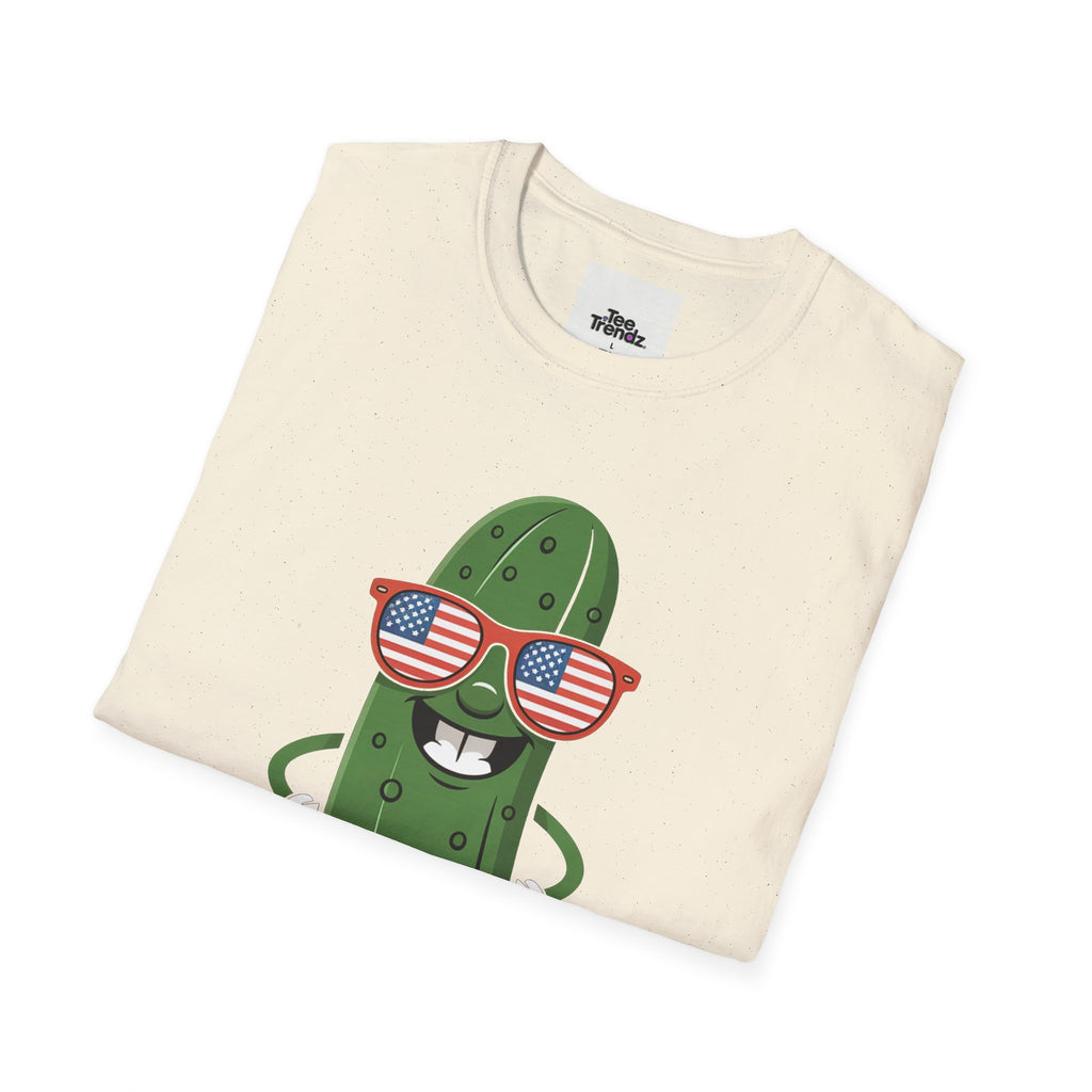 Patriotic Pickle T-Shirt — Cool Pickle with USA Sunglasses