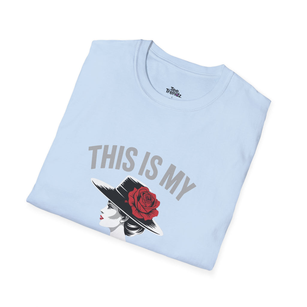 Derby Day Dress T-Shirt — "This Is My Derby Day Dress" Ladies Hat Racing Tee