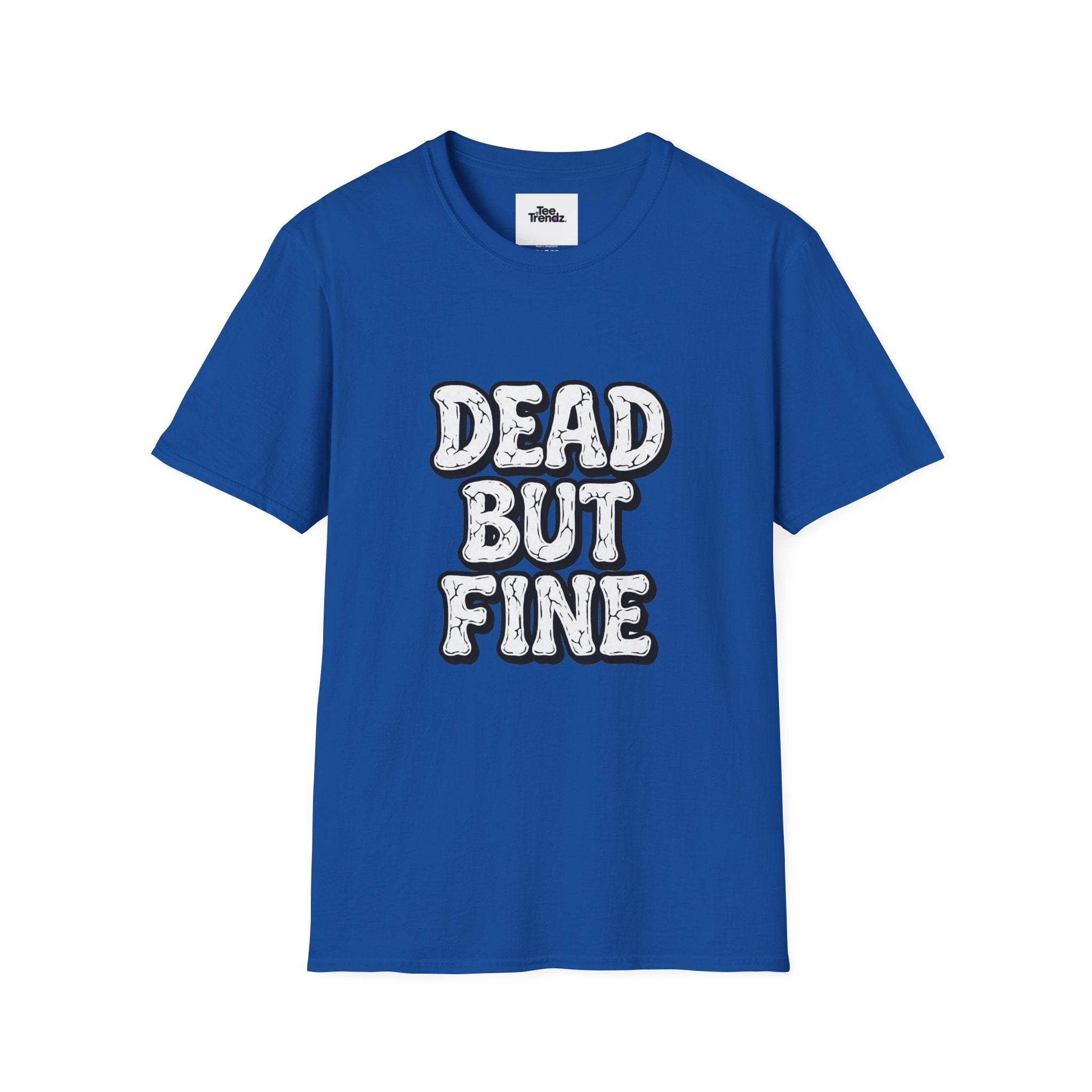 T-Shirt — "Dead But Fine" Gothic Bubble Letter Tee