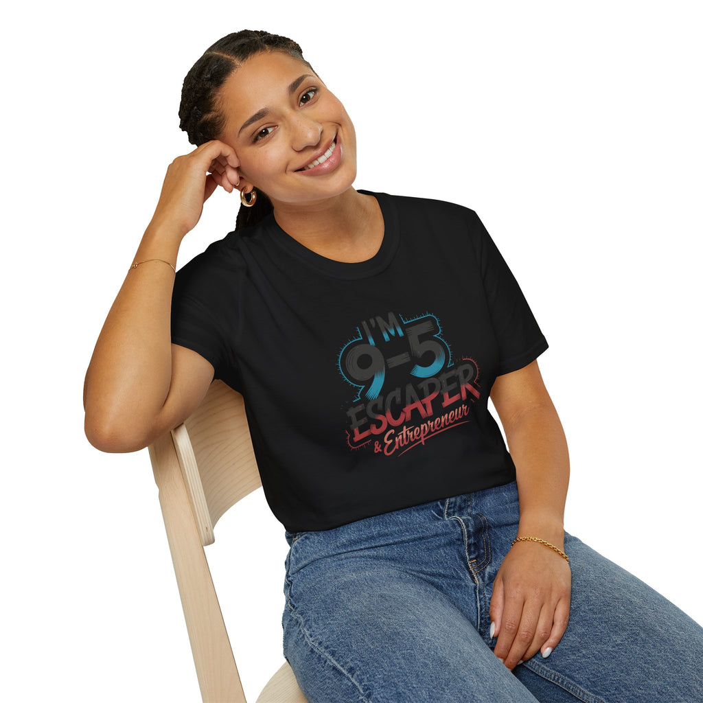 T-Shirt — "I'm a 9-5 Escaper & Entrepreneur" Retro Graphic Tee