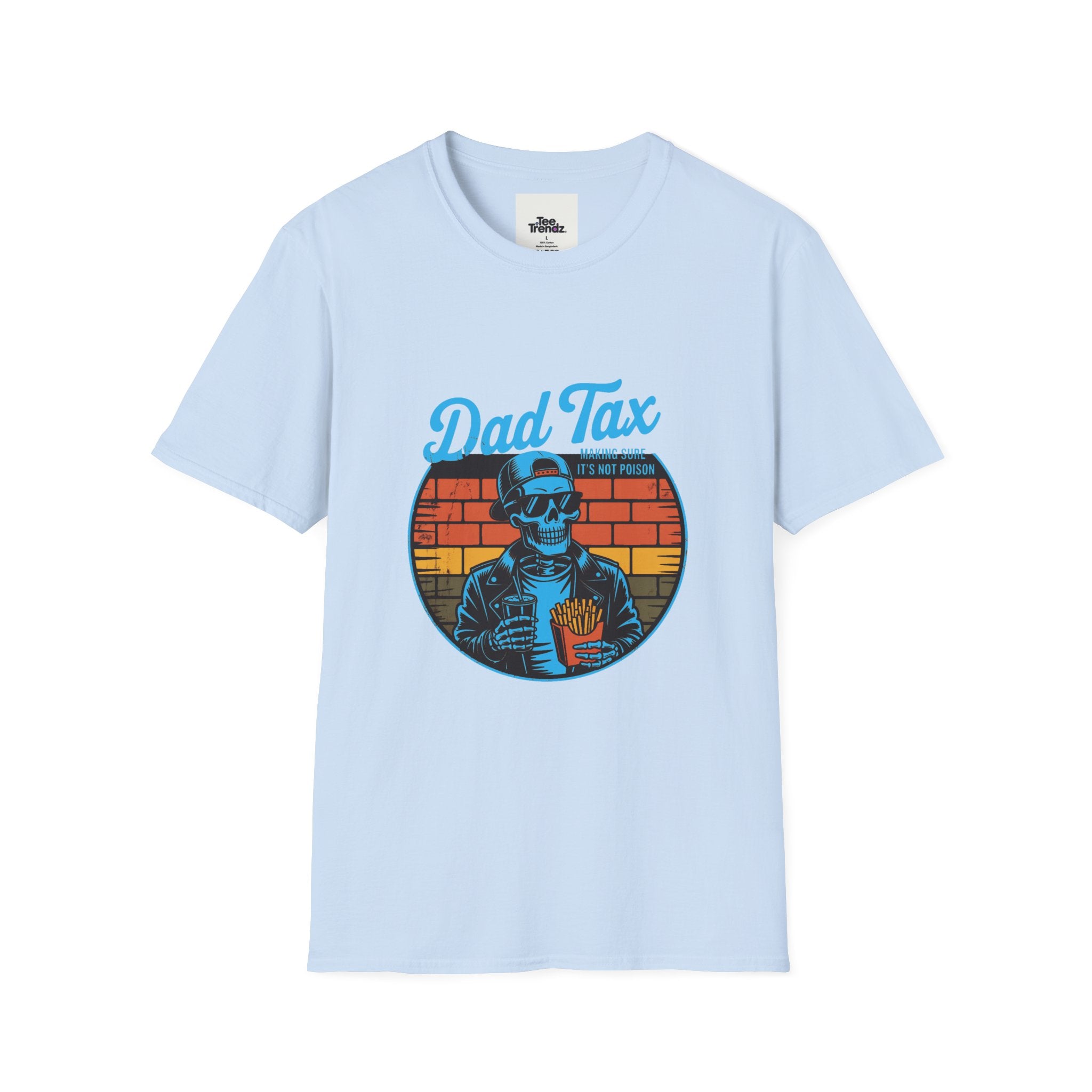 Dad Tax T-Shirt – Retro Skull Dad with Popcorn Graphic, Funny Father’s Day Gift