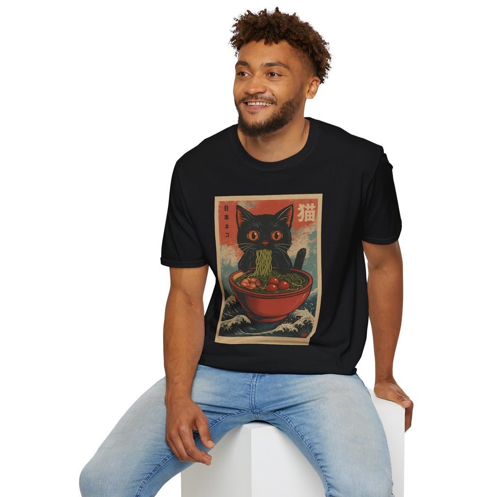 Cat Ramen T-Shirt — Vintage Japanese Neko Bowl Graphic Tee