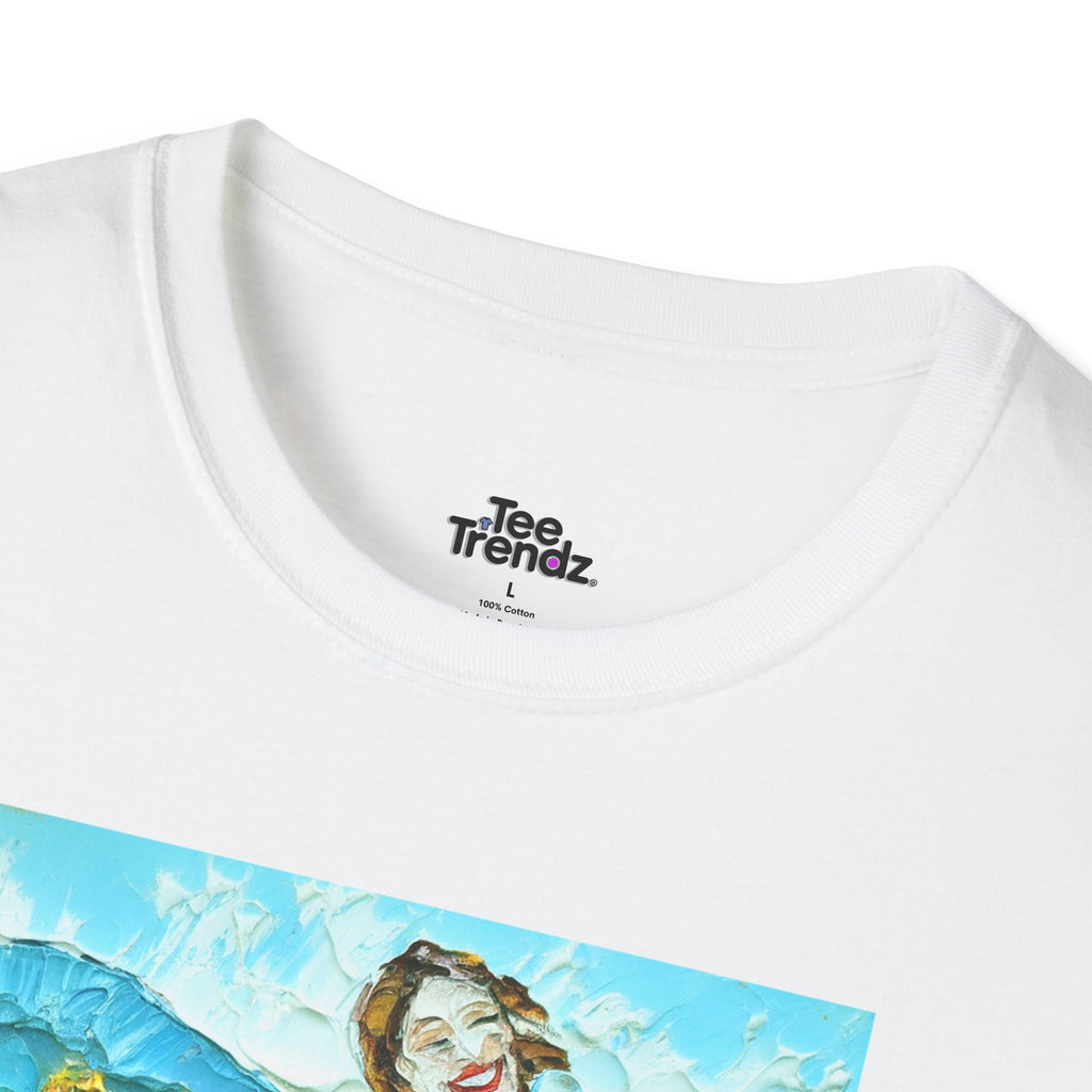 Sunflower Field Dress T-Shirt — Whimsical Girl & Dog Art Tee