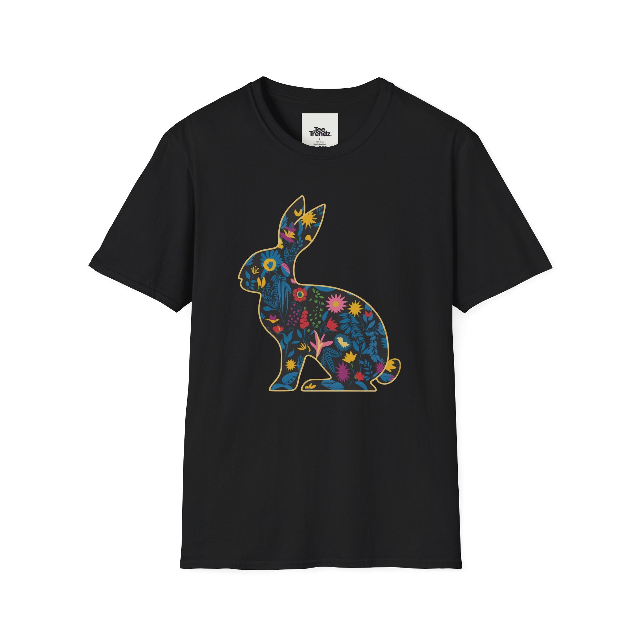 Floral Silhouette Rabbit T-Shirt