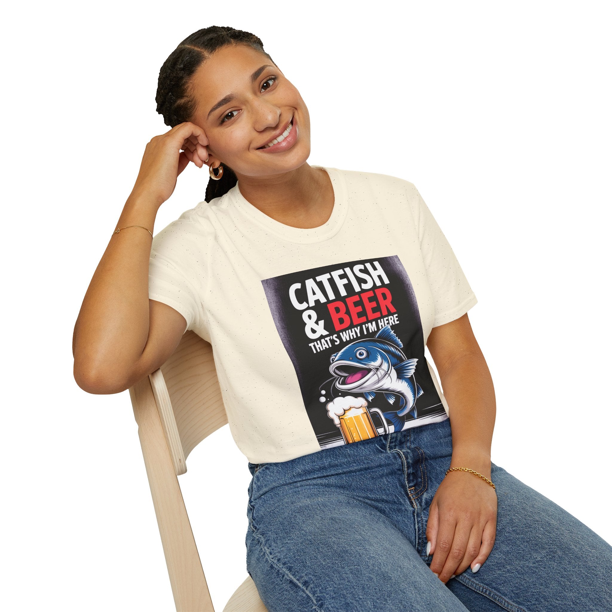 Catfish & Beer T-Shirt — Funny Fishing Shirt with Beer Graphic