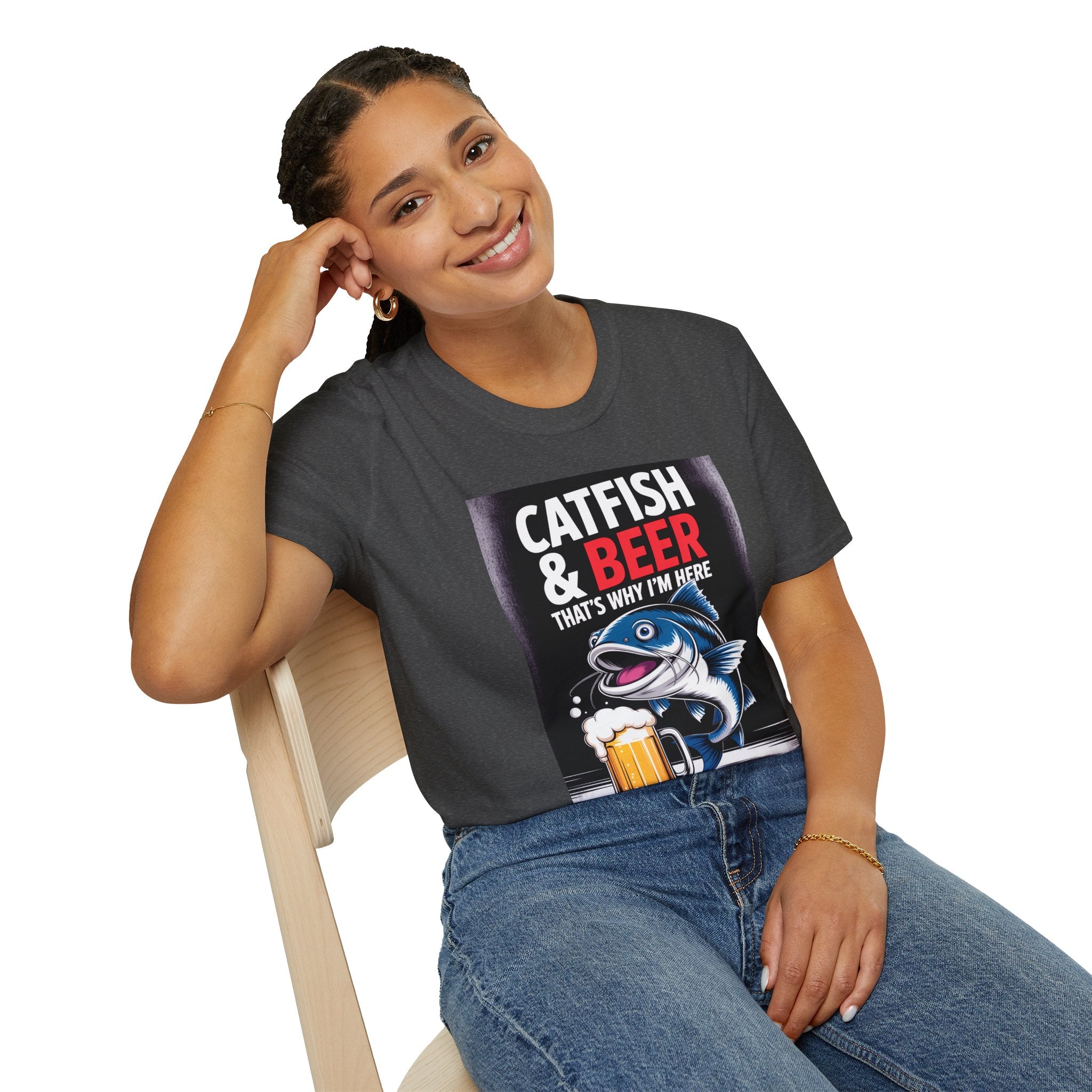 Catfish & Beer T-Shirt — Funny Fishing Shirt with Beer Graphic