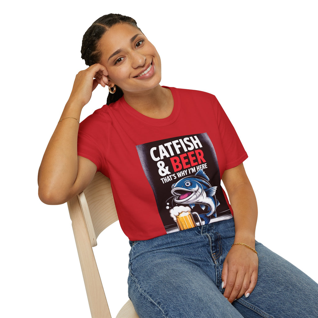 Catfish & Beer T-Shirt — Funny Fishing Shirt with Beer Graphic