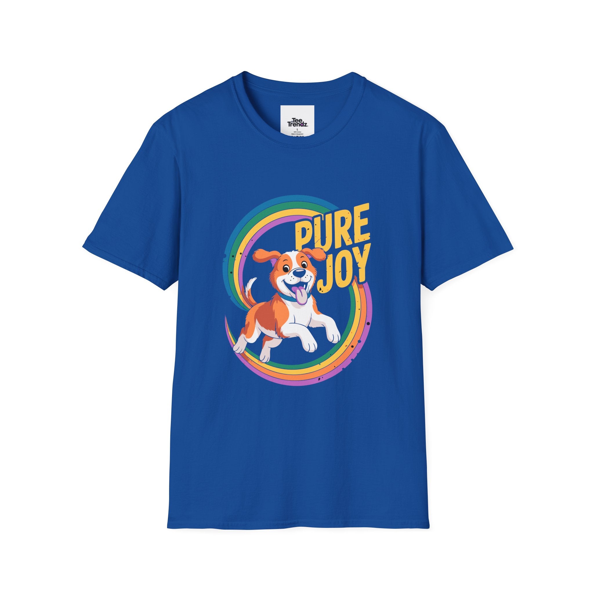 Pure Joy Dog T-Shirt – Playful Beagle Graphic Tee with Rainbow