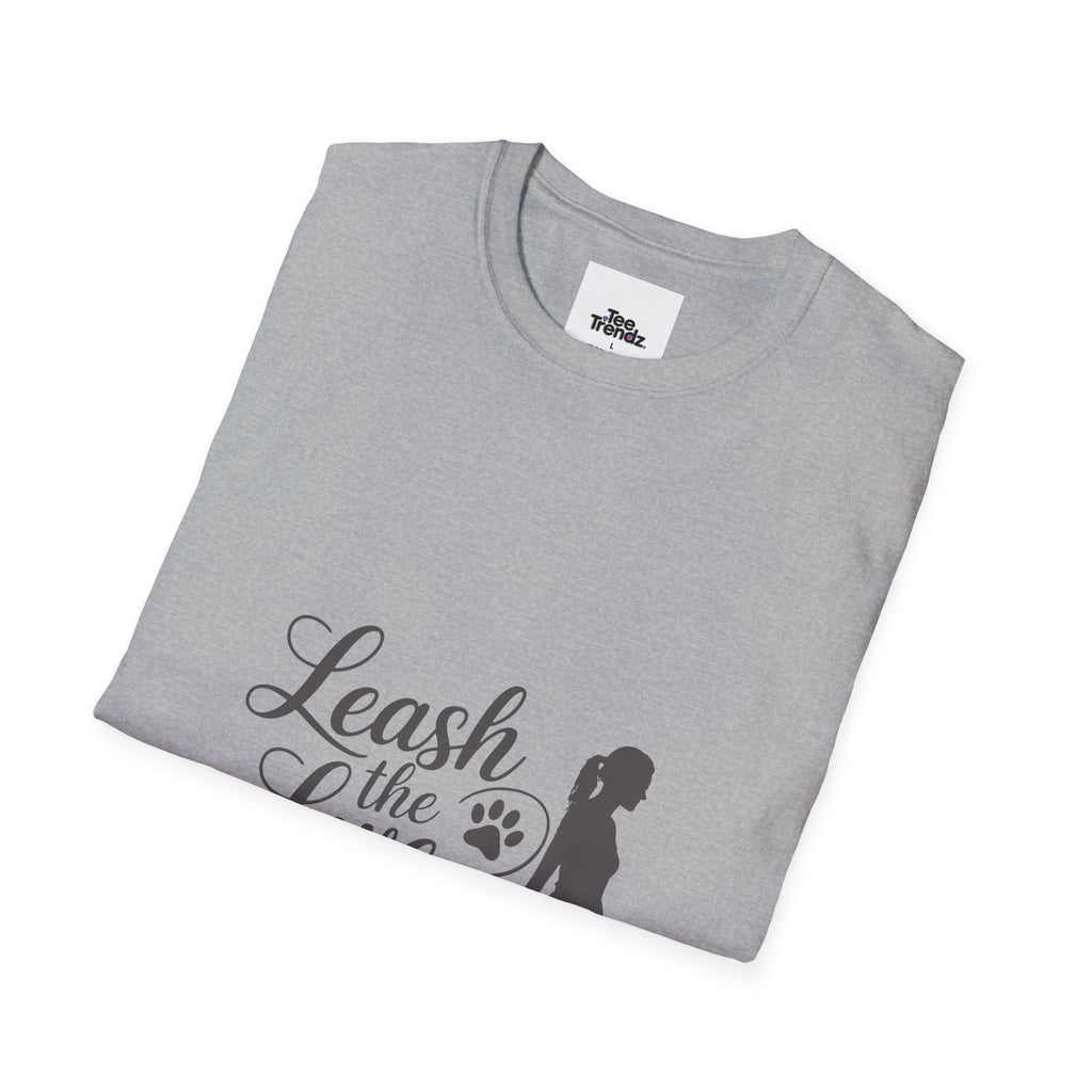 Leash the Love T-Shirt - Dog Walking Silhouette Tee for Pet Lovers