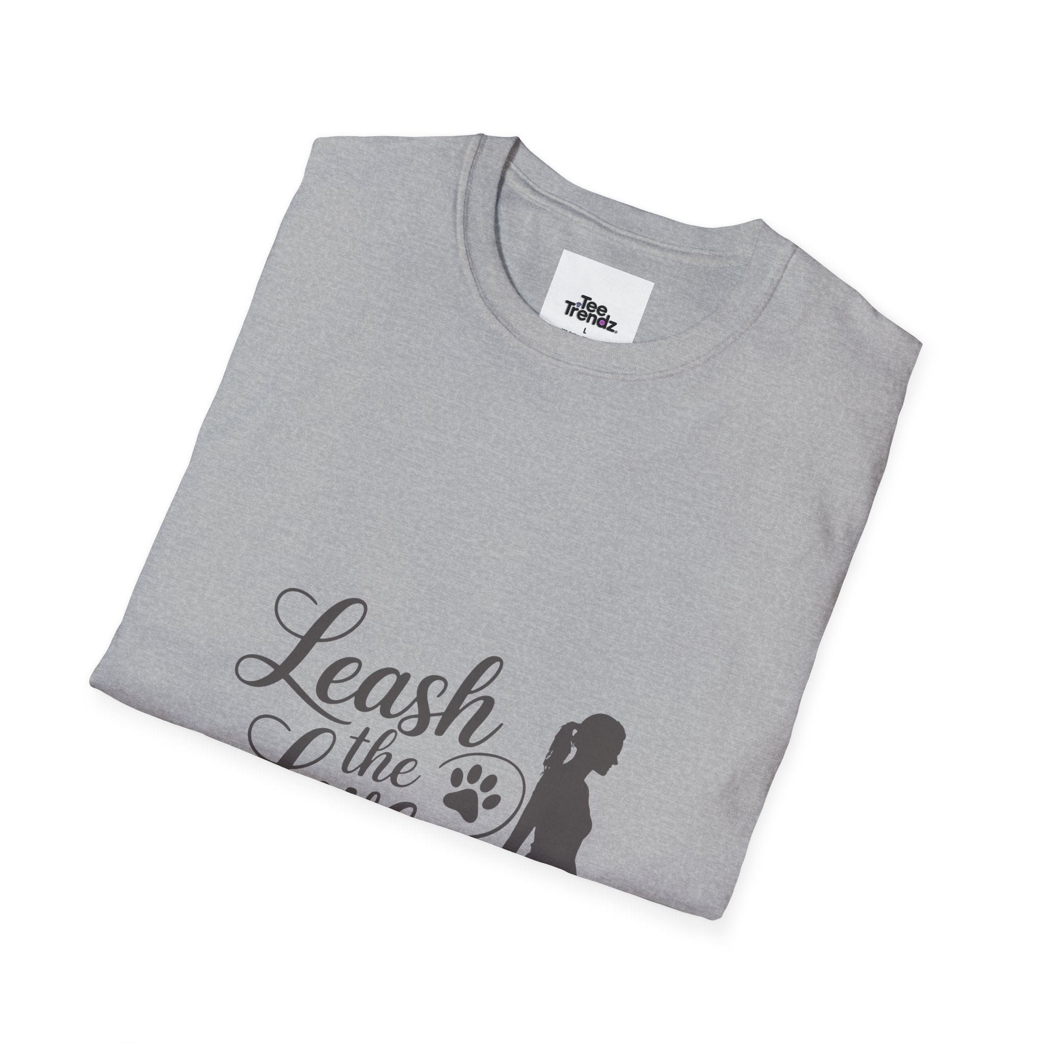Leash the Love T-Shirt - Dog Walking Silhouette Tee for Pet Lovers