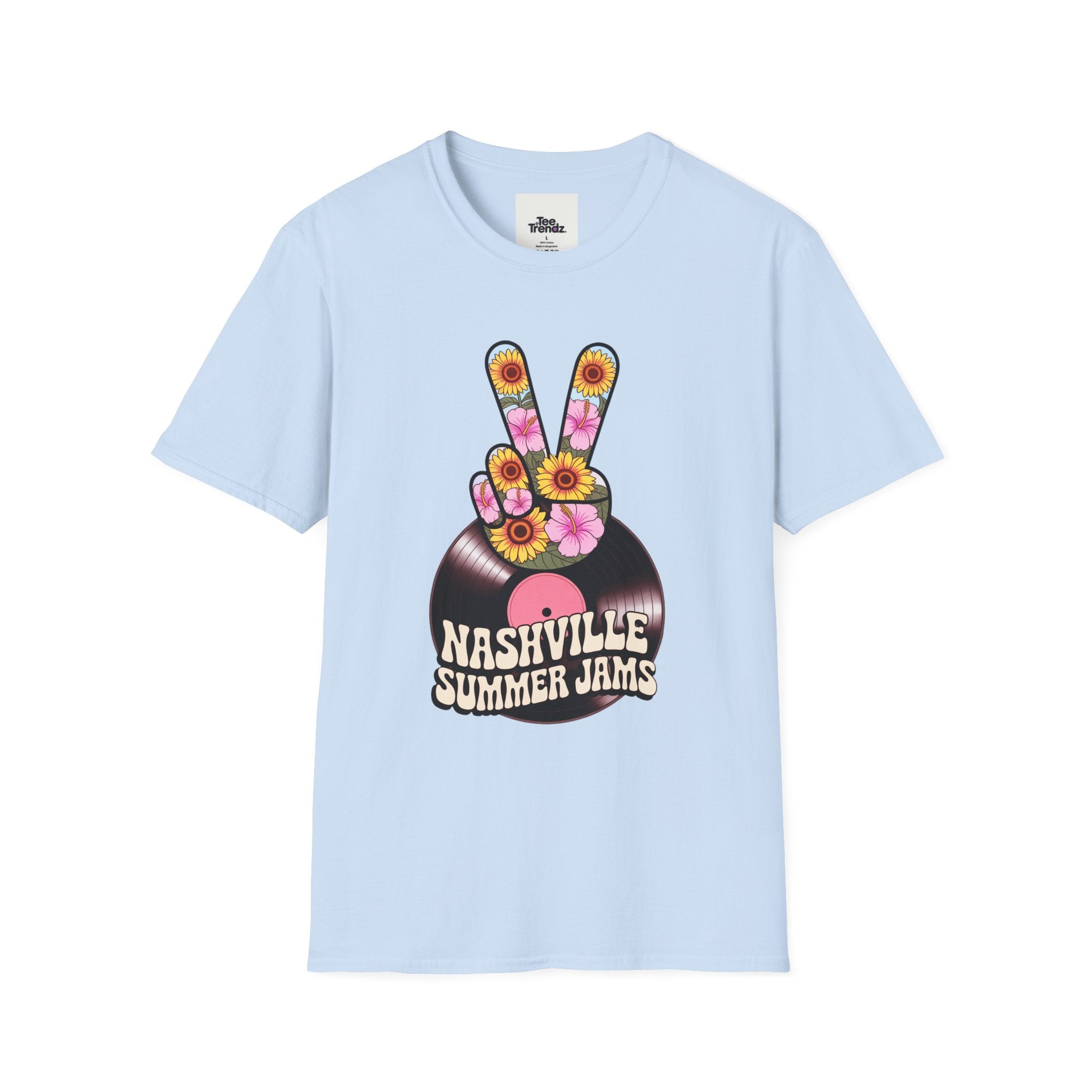 Nashville Summer Jams T‑Shirt — Retro Peace Sign Vinyl Concert Tee