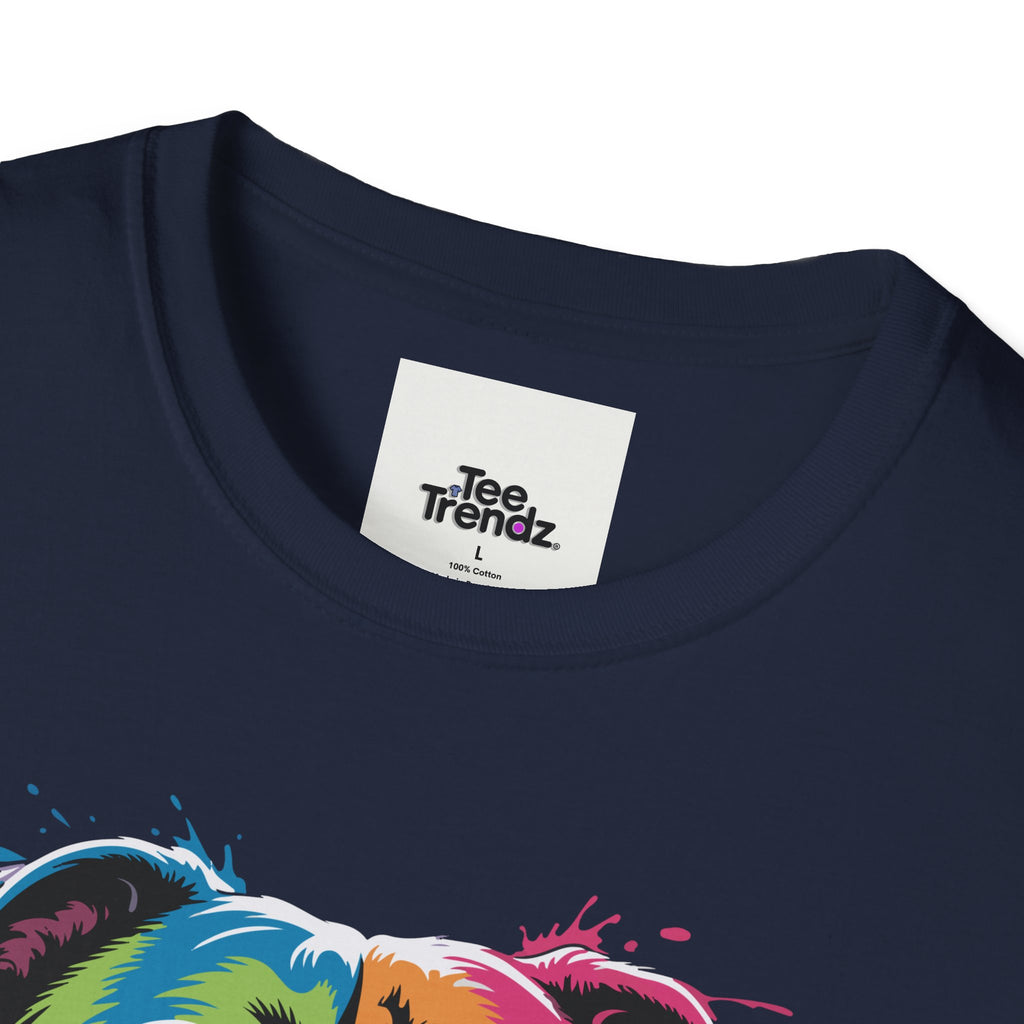 Colorful Pitbull Portrait T-Shirt — Vibrant Dog Art Tee