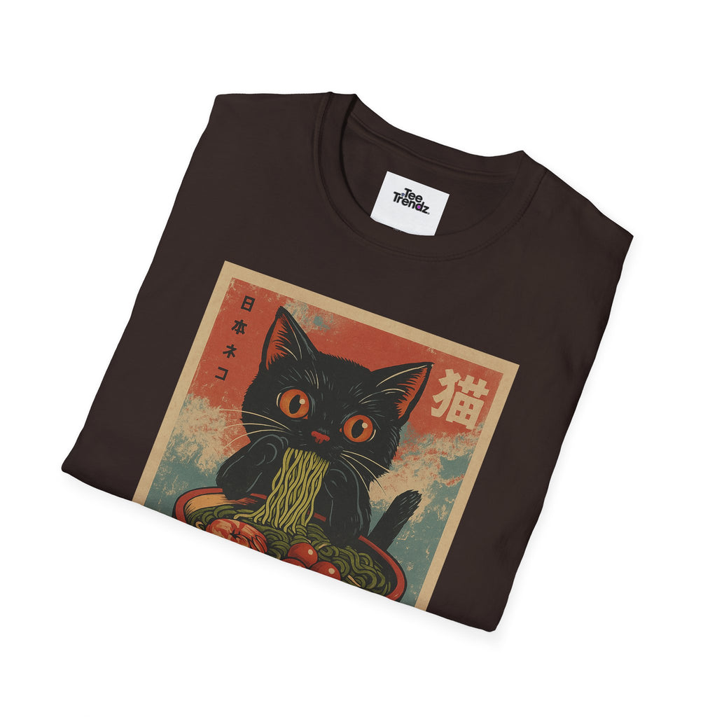 Cat Ramen T-Shirt — Vintage Japanese Neko Bowl Graphic Tee