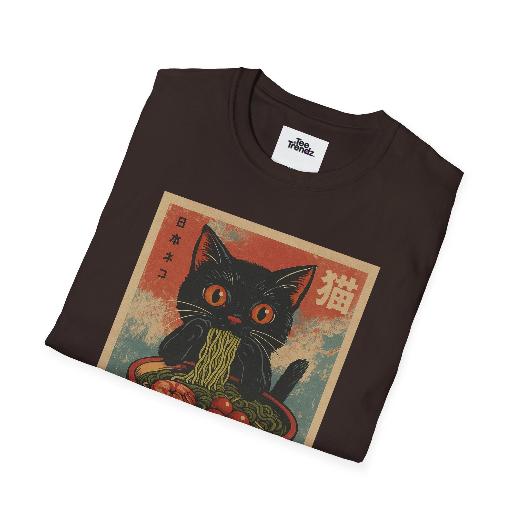 Cat Ramen T-Shirt — Vintage Japanese Neko Bowl Graphic Tee