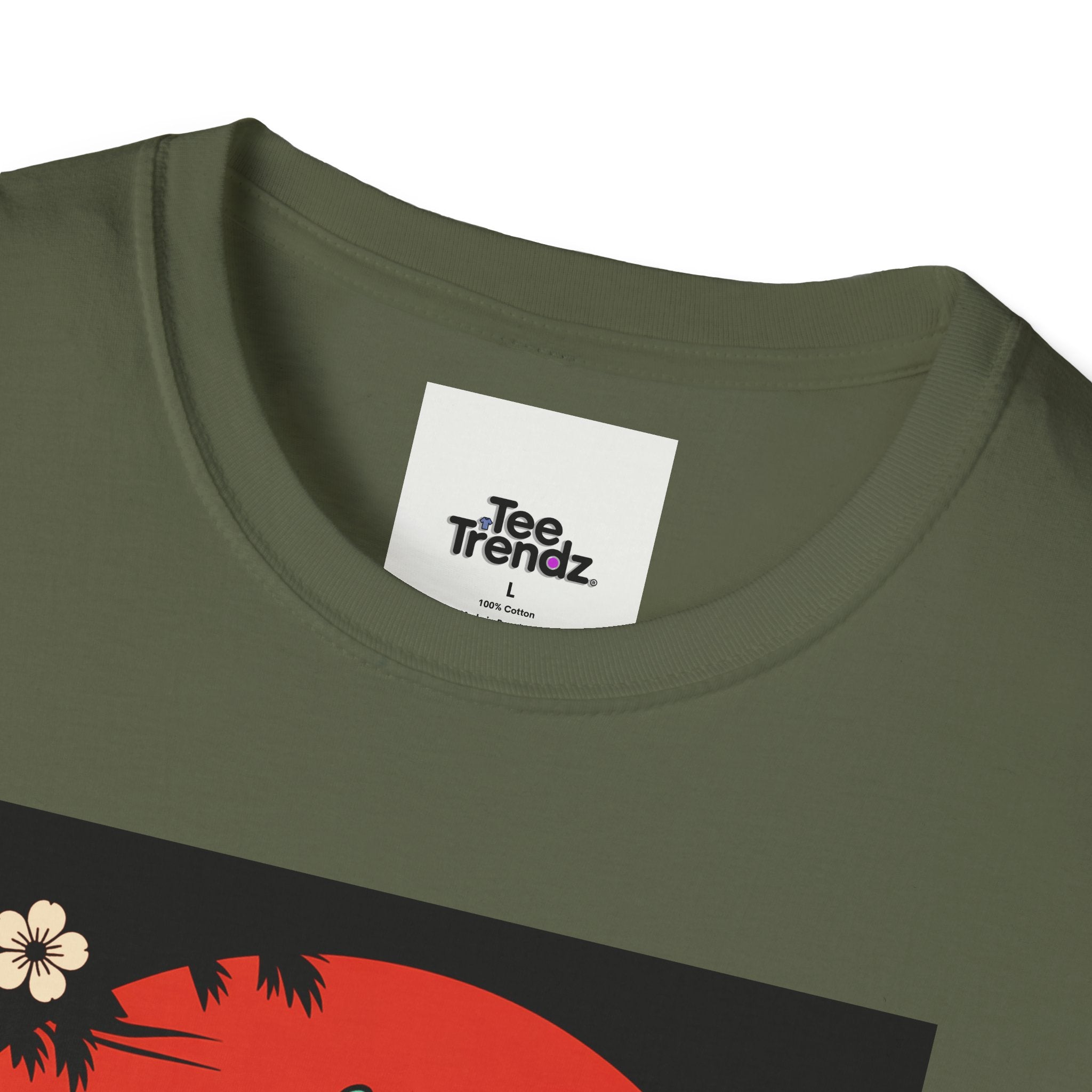 Dinosaur Retro Sunset T-Shirt — Japanese Kanji Dino Graphic