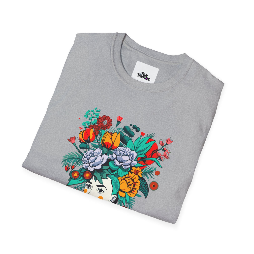 Floral Frida-Inspired Portrait T-Shirt
