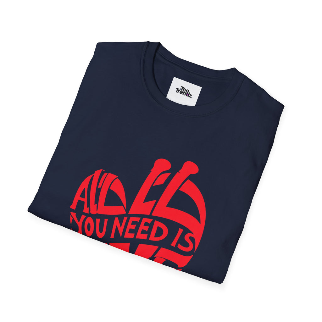 Love Heart T-Shirt — "All You Need Is Love" Retro Graphic