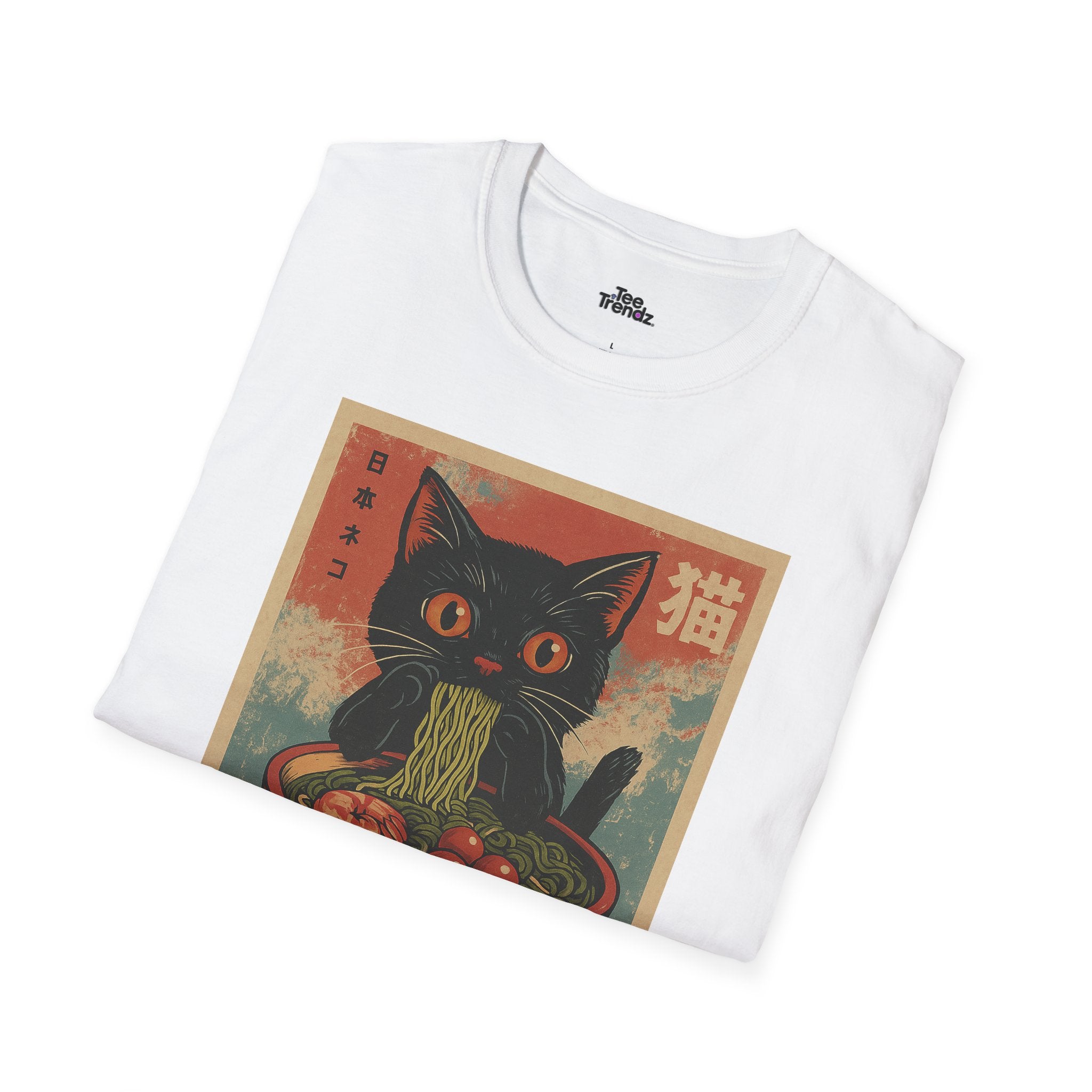 Cat Ramen T-Shirt — Vintage Japanese Neko Bowl Graphic Tee