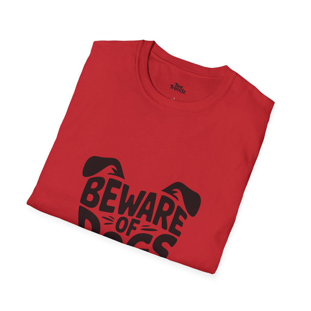Beware of Dogs T-Shirt — Cute Dog Face Graphic Tee for Dog Lovers