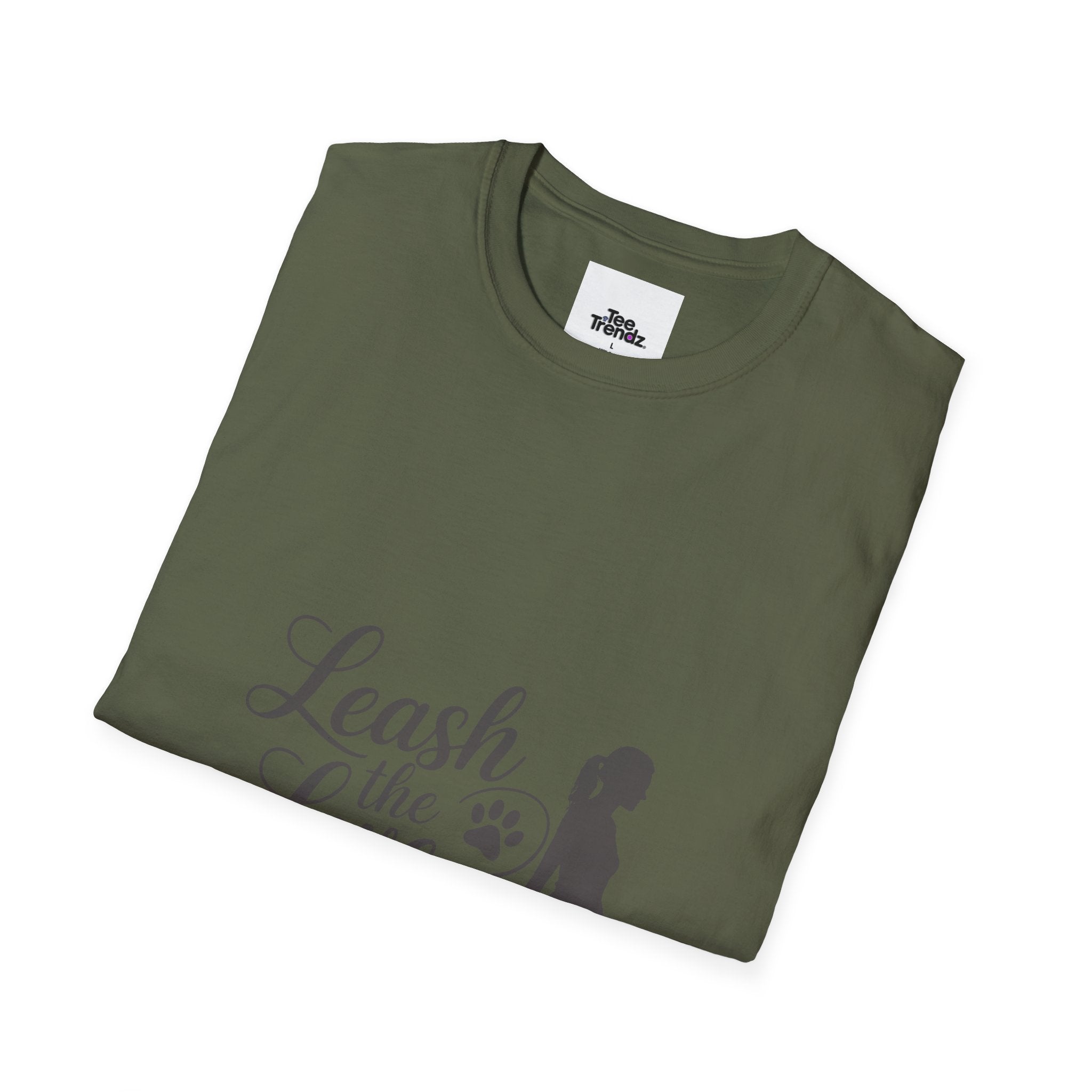 Leash the Love T-Shirt - Dog Walking Silhouette Tee for Pet Lovers
