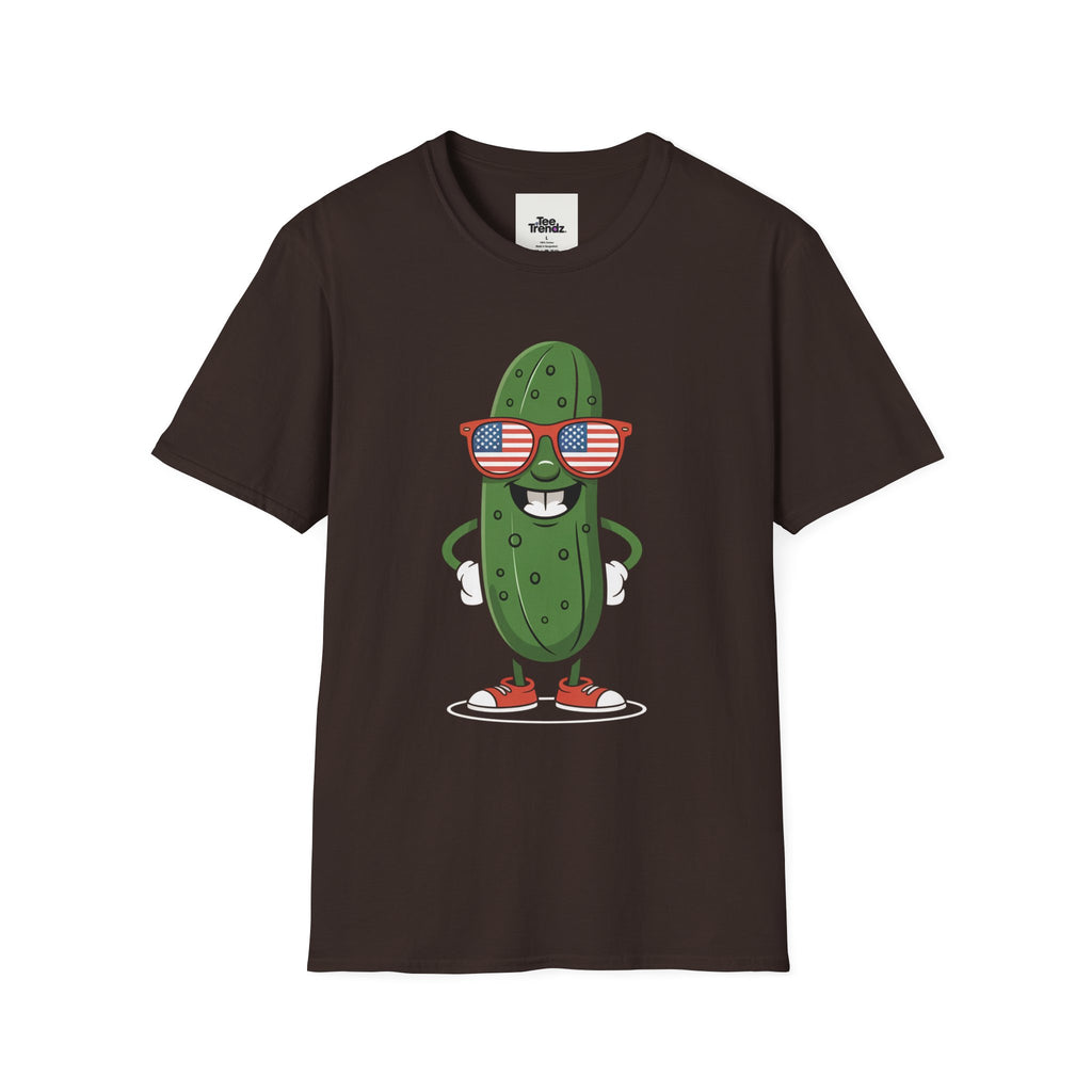 Patriotic Pickle T-Shirt — Cool Pickle with USA Sunglasses