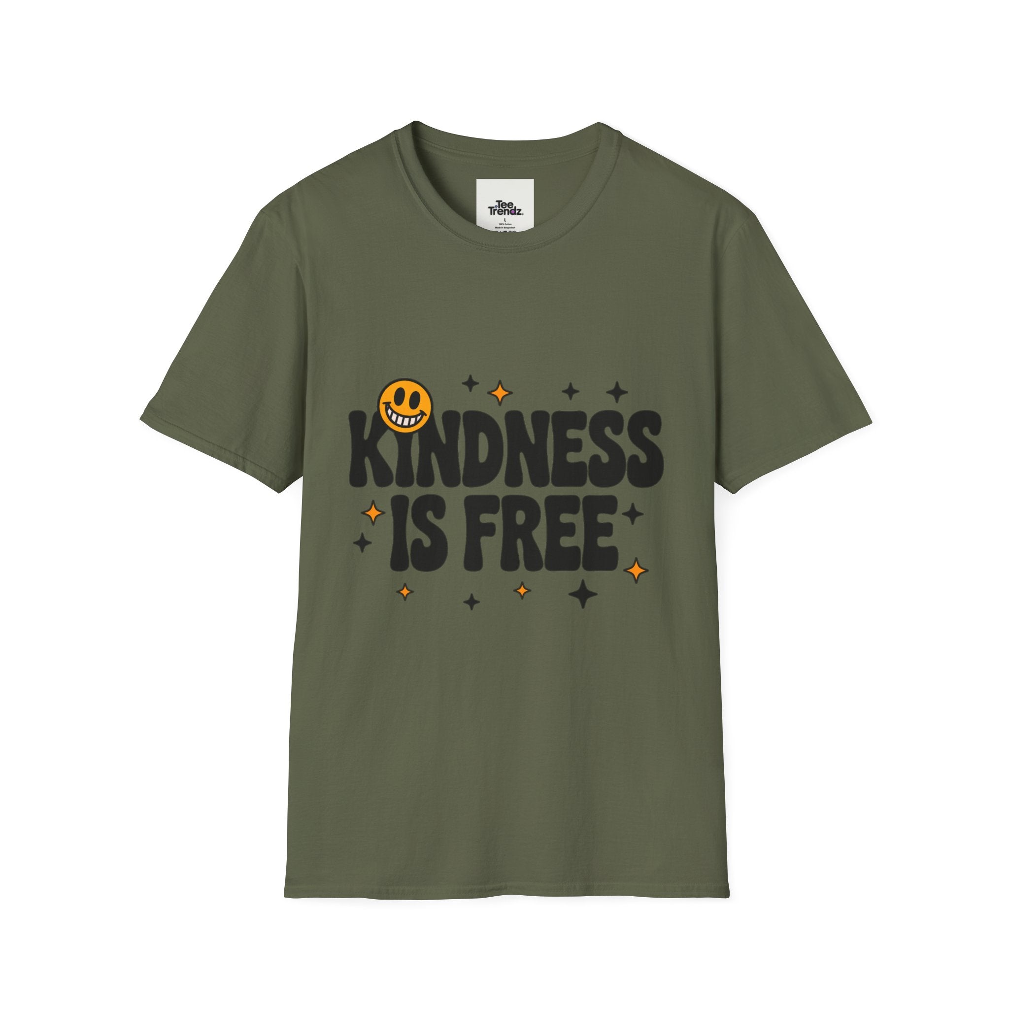 Kindness Is Free T-Shirt — Positive Message Smile Tee