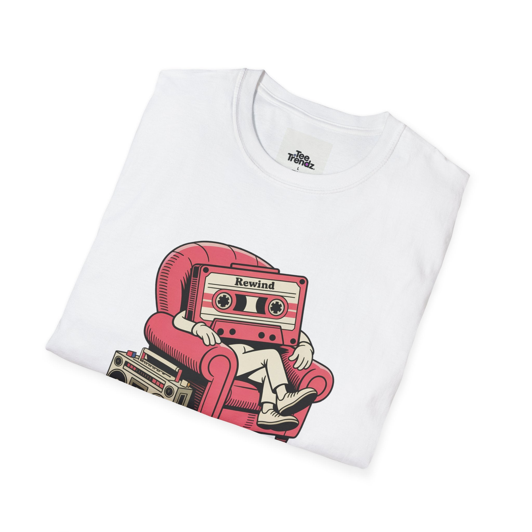 T-Shirt — "Rewind: Good Vibes Only" Retro Cassette Graphic Tee