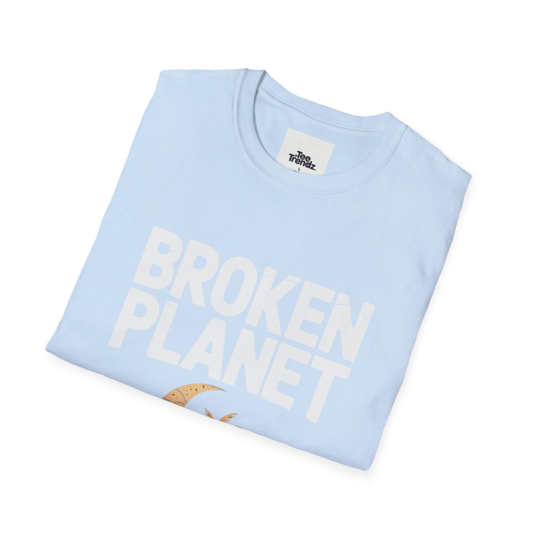 Broken Planet T-Shirt — Tropical Crescent Palm Graphic Tee