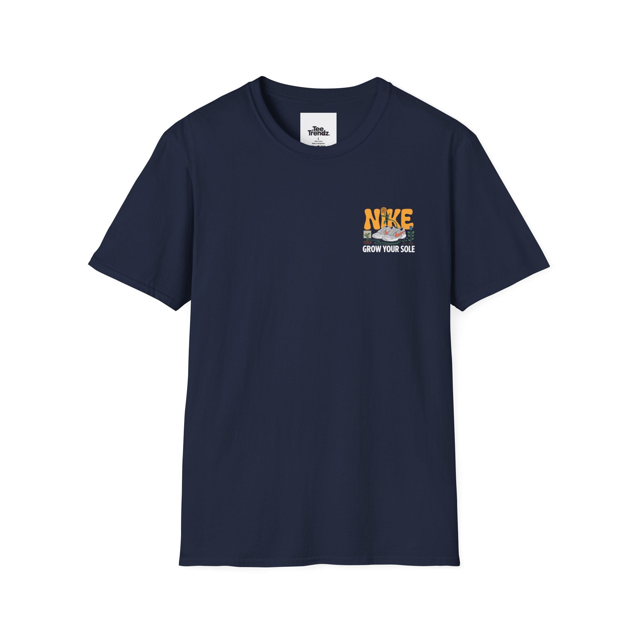 Graphic T‑Shirt — "Grow Your Sole" Retro Sneaker Pocket Design