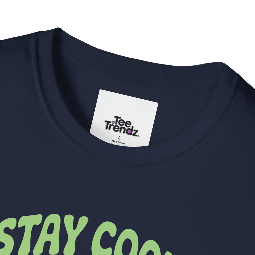 Stay Cool and Healing Graphic T-Shirt — Cute Green Bunny Peace Tee