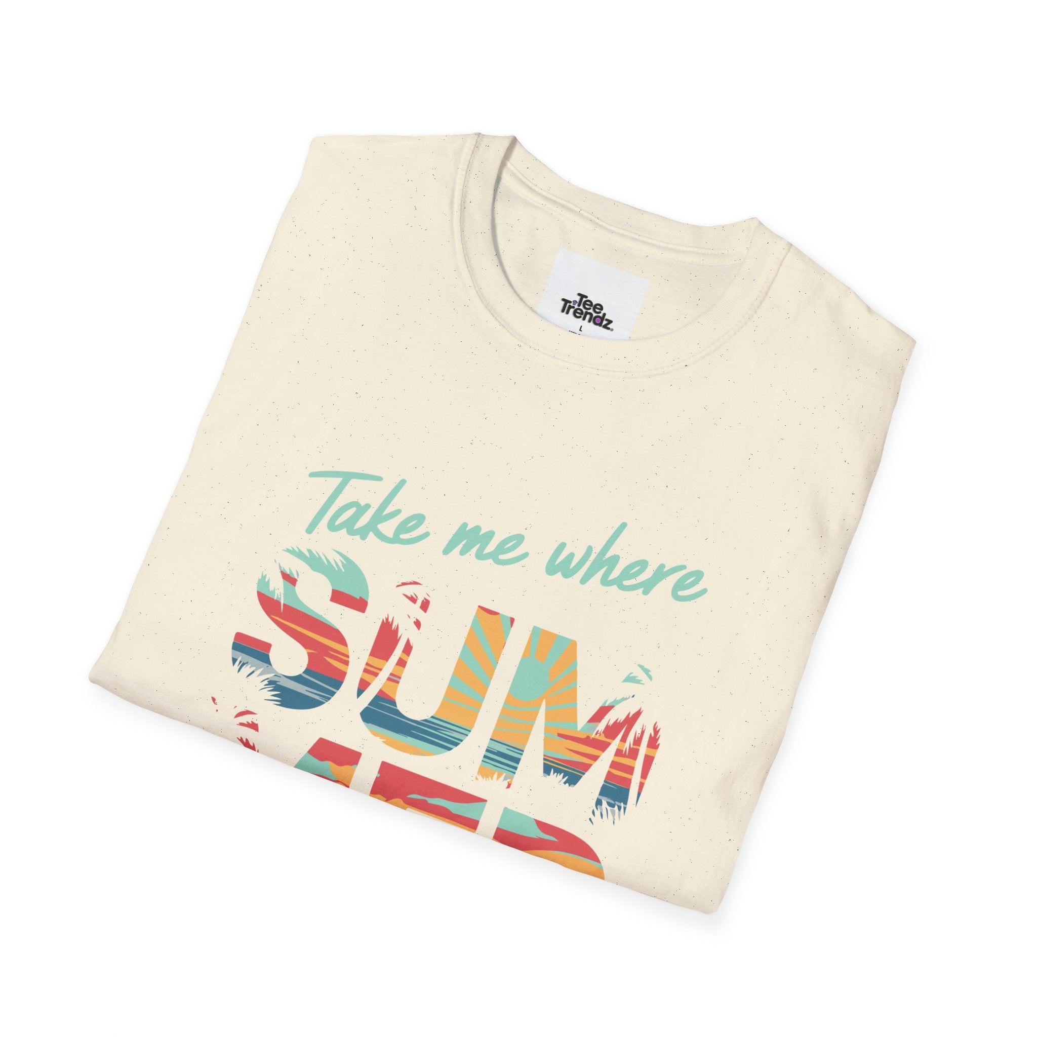 Summer Never Ends T-Shirt — "Take Me Where Summer Never Ends" Beach Vibes Tee