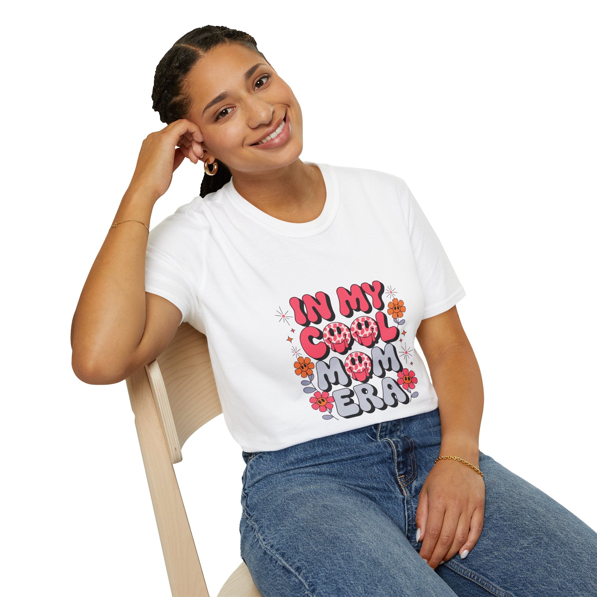T-Shirt — "In My Cool Mom Era" Retro Floral Graphic Tee