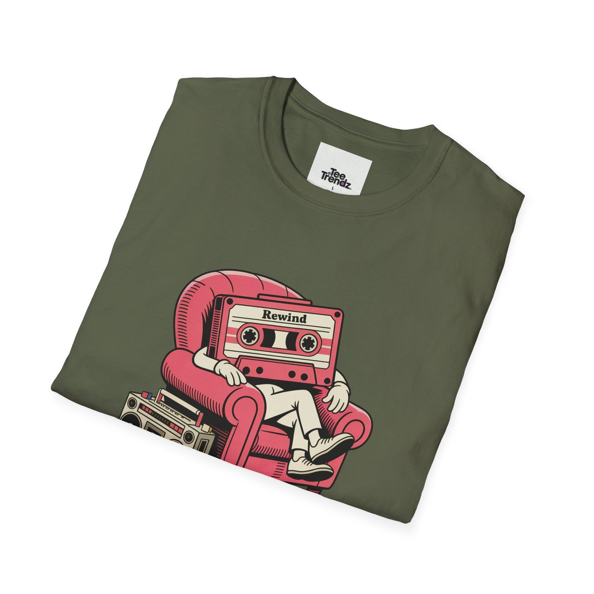 T-Shirt — "Rewind: Good Vibes Only" Retro Cassette Graphic Tee