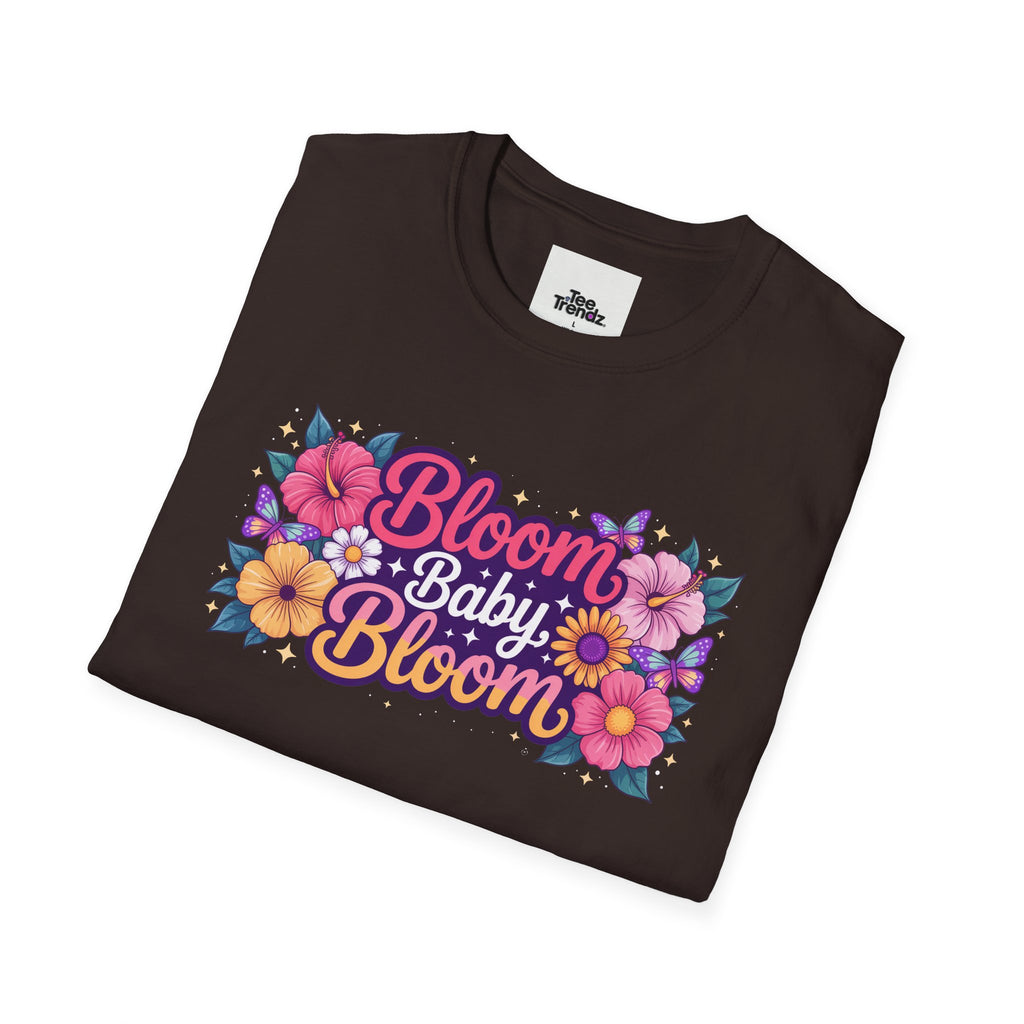 Bloom Baby Bloom Floral T-Shirt — Cute Spring Garden Tee for New Moms & Moms-to-Be
