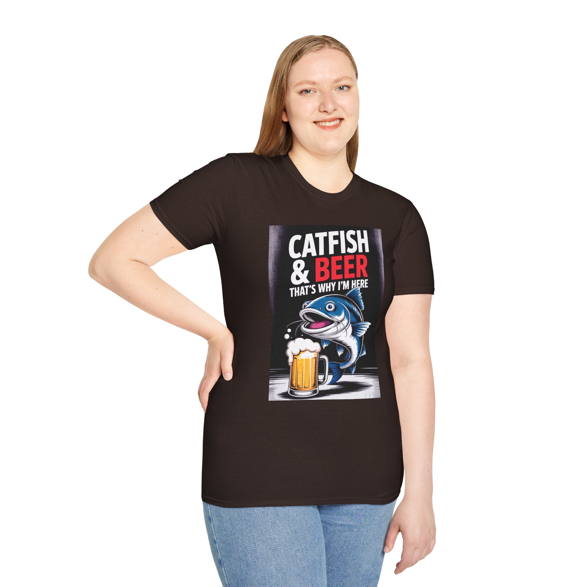 Catfish & Beer T-Shirt — Funny Fishing Shirt with Beer Graphic