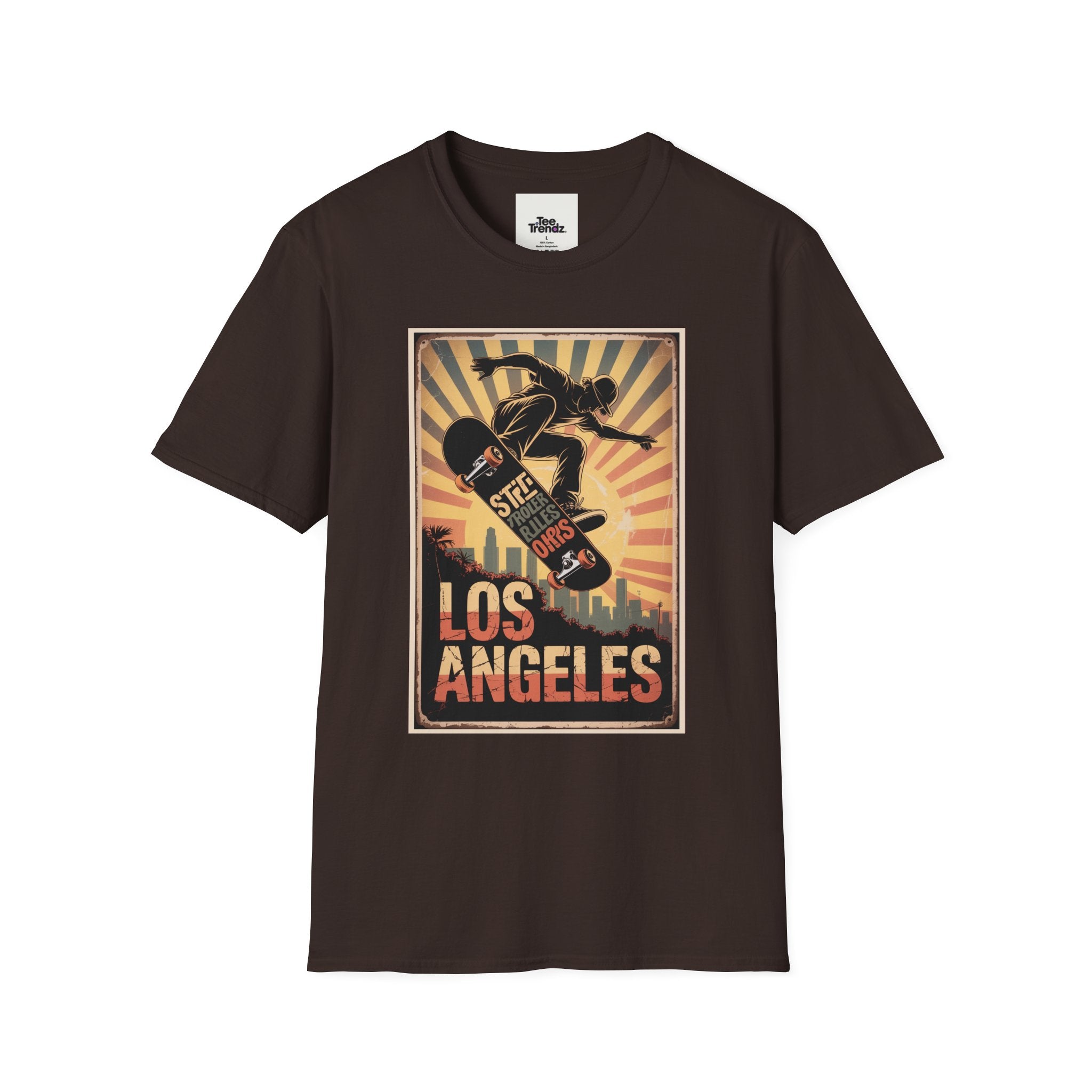 Los Angeles Skateboard Vintage Poster T-Shirt