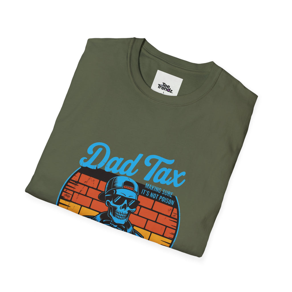 Dad Tax T-Shirt – Retro Skull Dad with Popcorn Graphic, Funny Father’s Day Gift