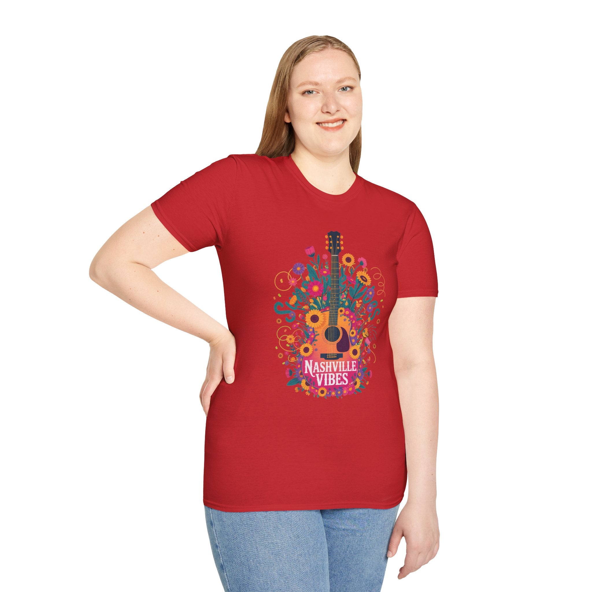 Nashville Vibes Guitar T-Shirt – Floral Music Festival Tee