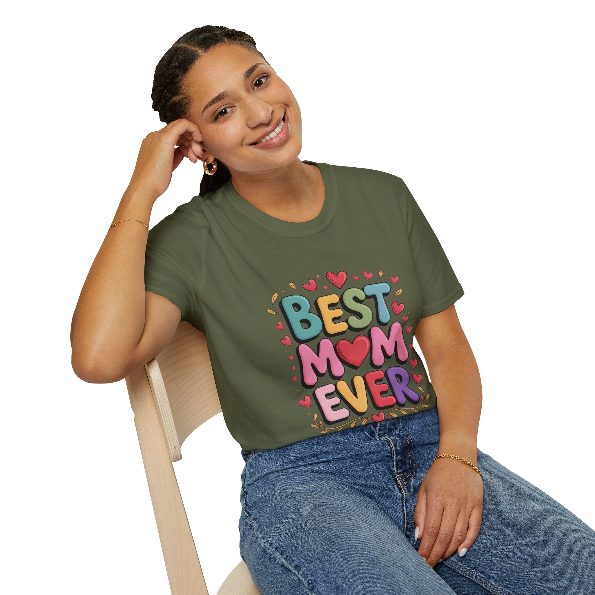 Best Mom Ever T-Shirt — Colorful Heart Mothers Day Tee