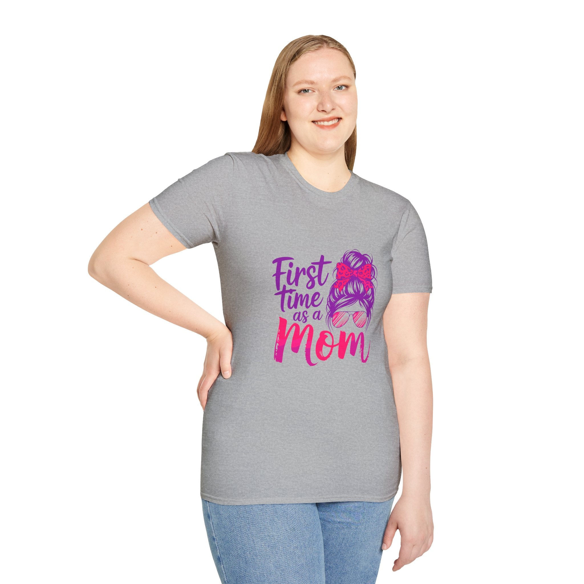 First Time as a Mom T-Shirt — New Mom Gift, Cute Mom Life Tee