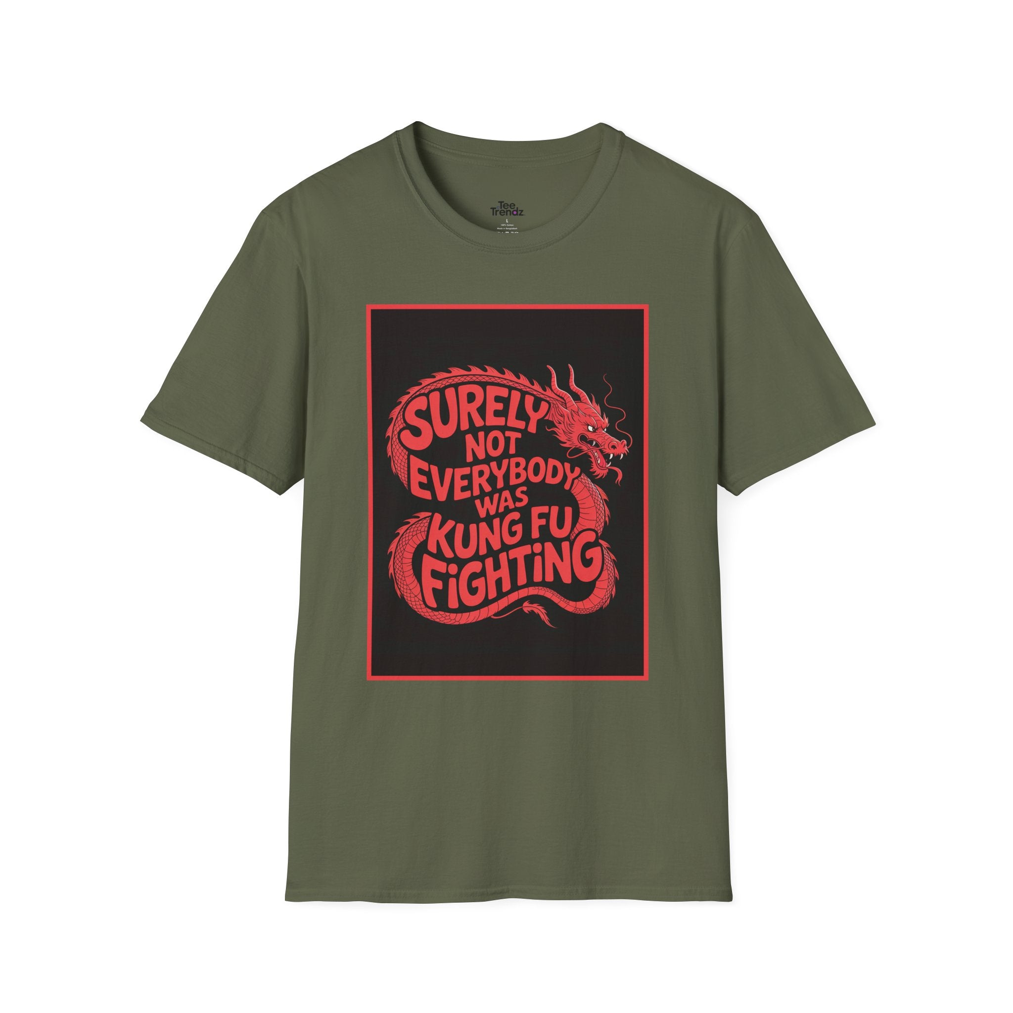 Kung Fu Dragon T‑Shirt — “Surely Not Everybody Was Kung Fu Fighting” Retro Martial Arts Tee