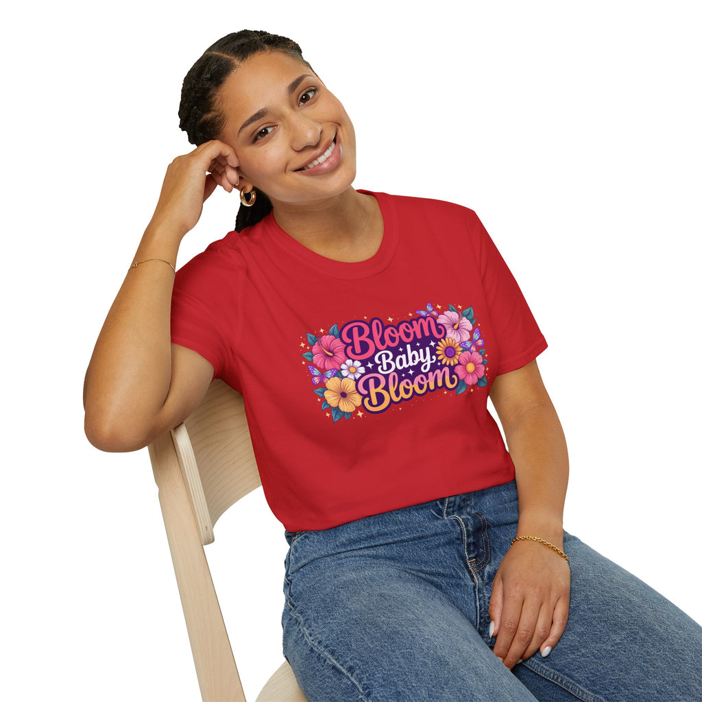 Bloom Baby Bloom Floral T-Shirt — Cute Spring Garden Tee for New Moms & Moms-to-Be