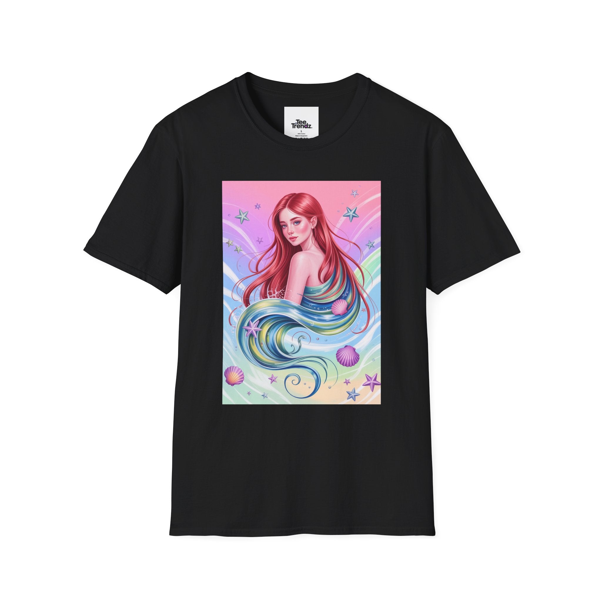Mermaid Fantasy T-Shirt — Pastel Cosmic Sea Girl Graphic Tee