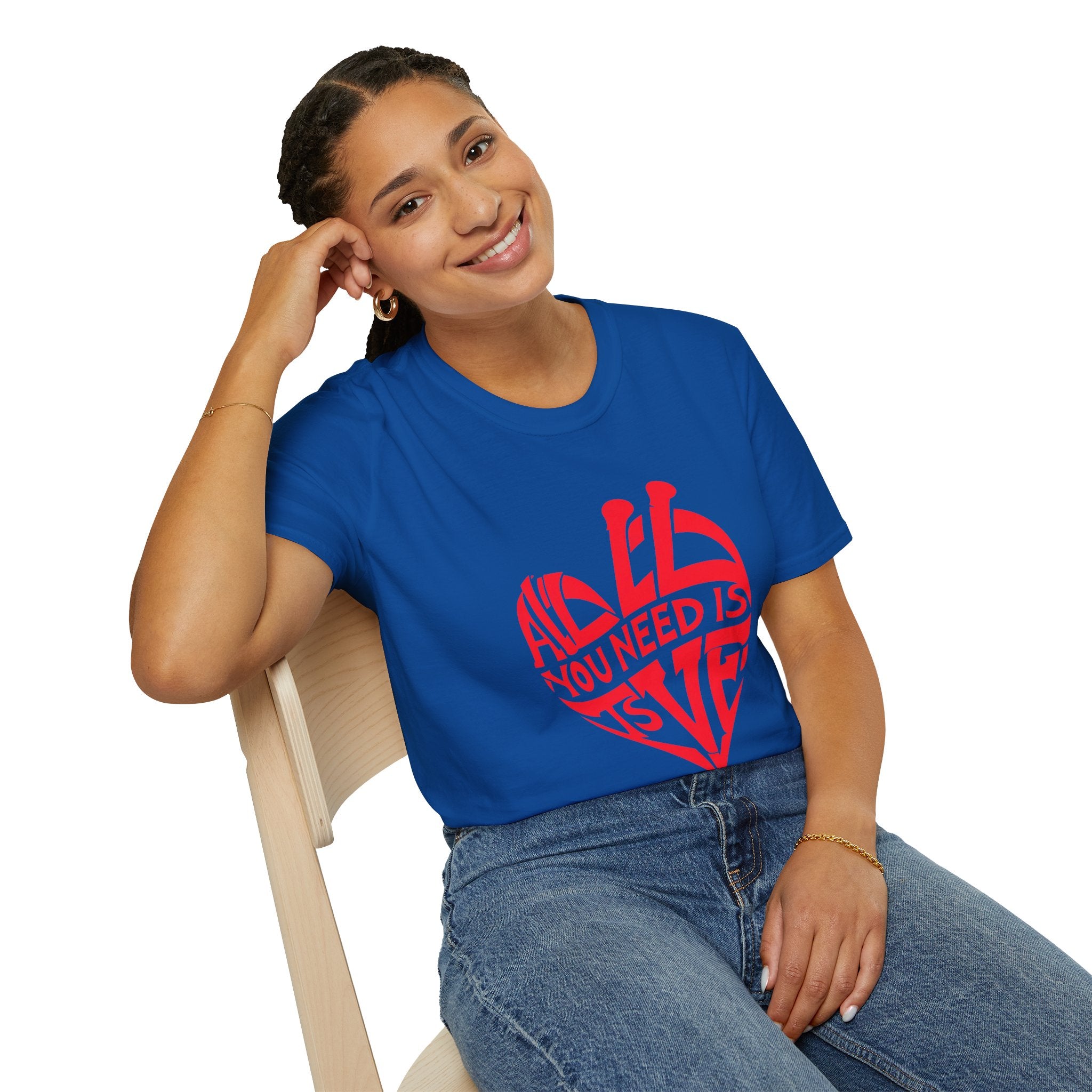 Love Heart T-Shirt — "All You Need Is Love" Retro Graphic