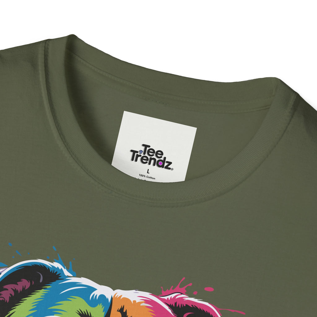 Colorful Pitbull Portrait T-Shirt — Vibrant Dog Art Tee