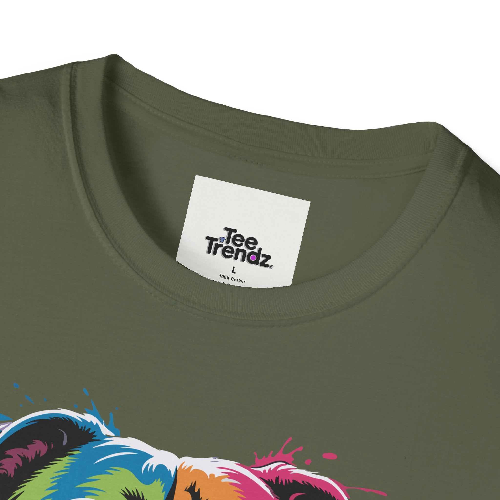 Colorful Pitbull Portrait T-Shirt — Vibrant Dog Art Tee