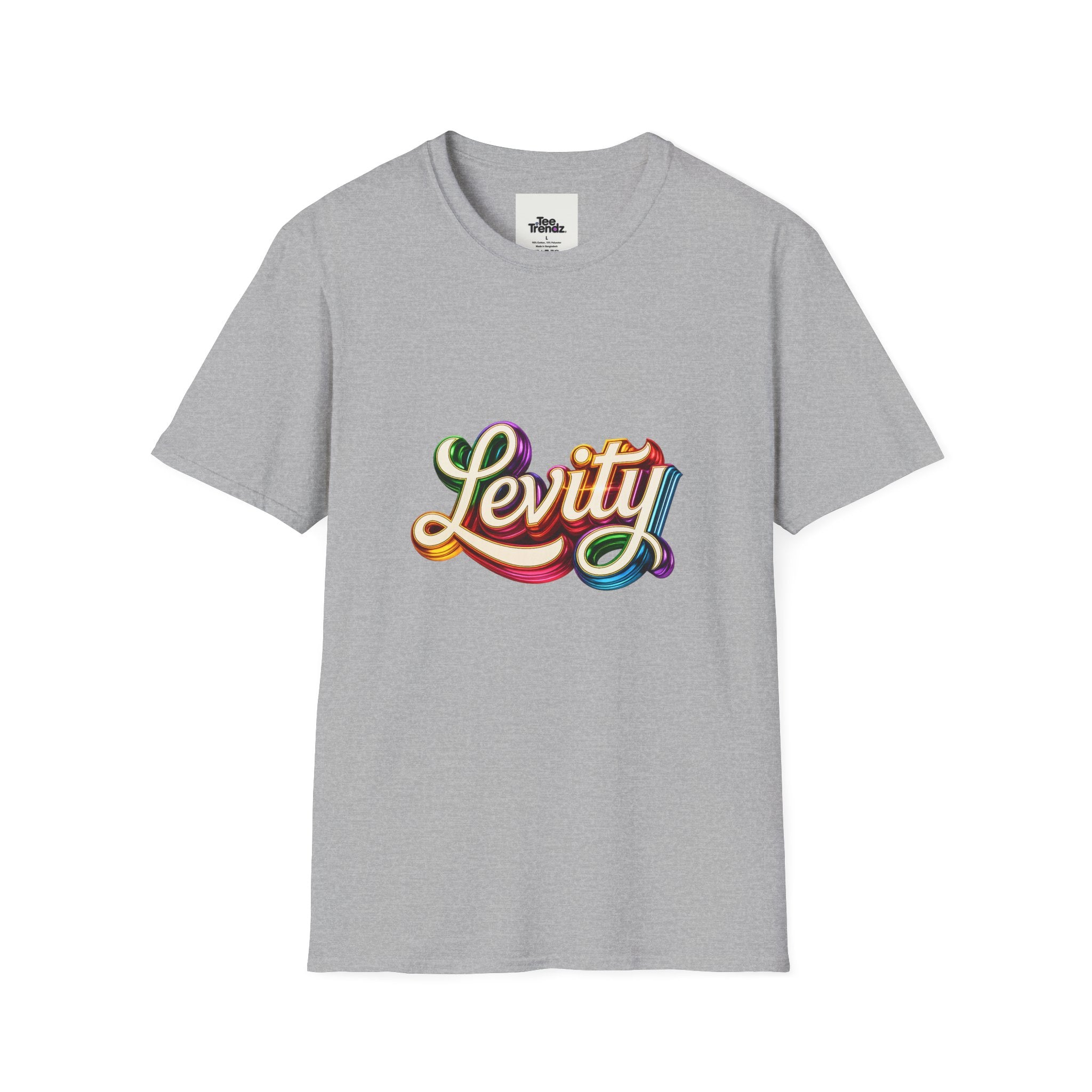 Levity Retro Script T-Shirt — Colorful Vintage Rainbow Graphic
