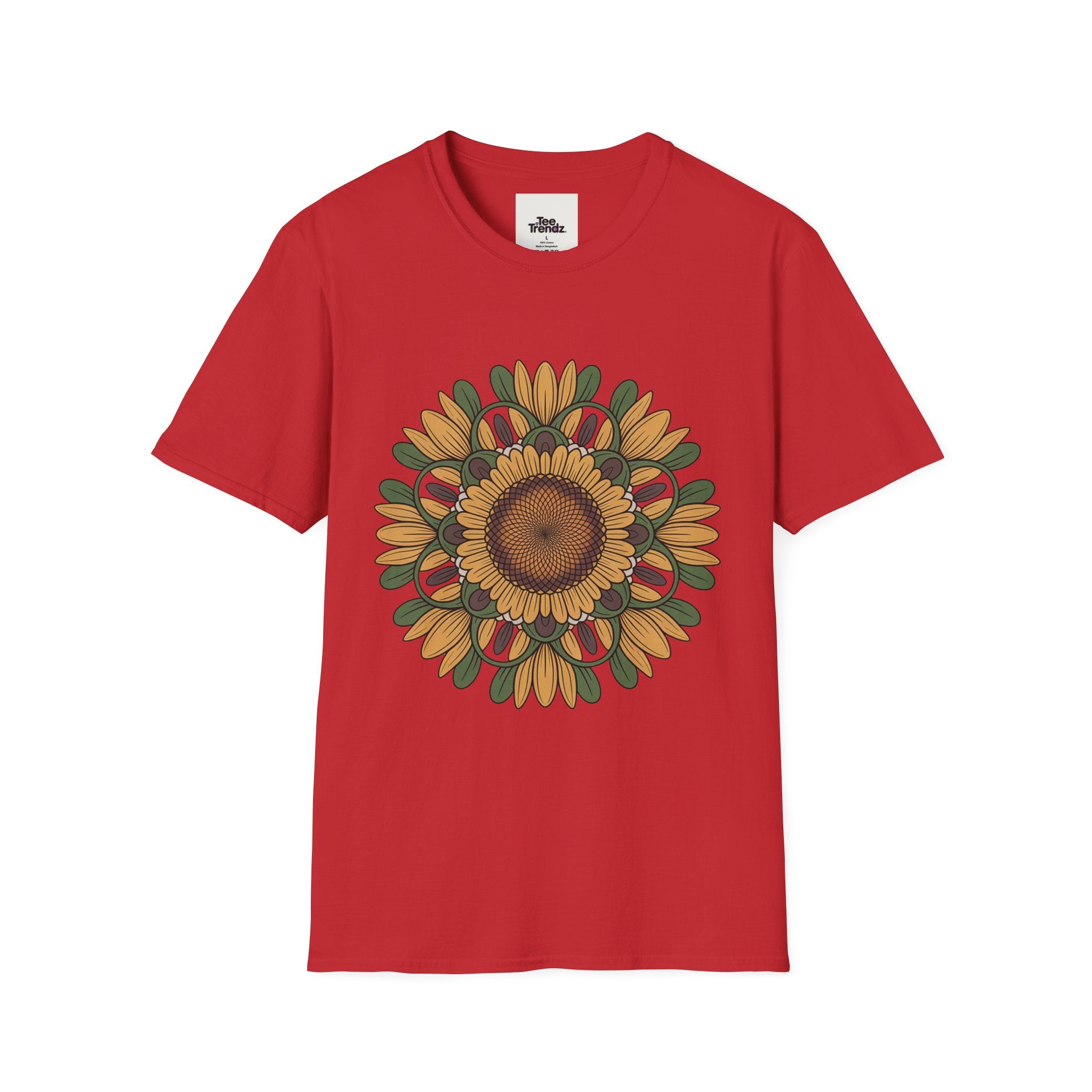 Sunflower Mandala T-Shirt — Retro Floral Graphic Tee